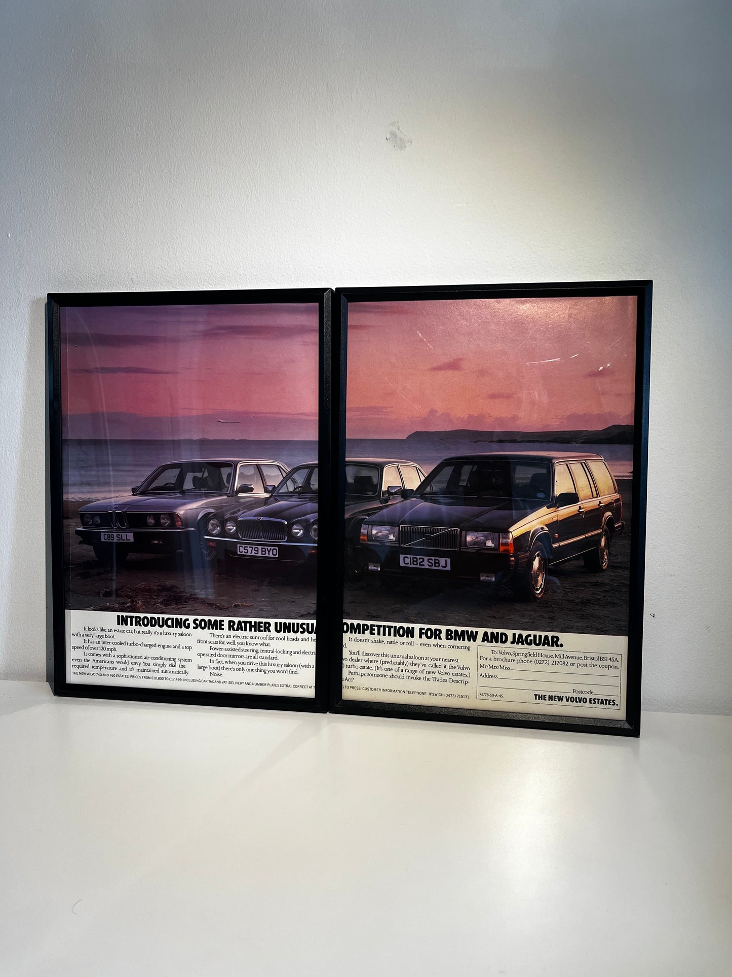 Original Authentic BMW & Jaguar vs Volvo Advert - 1985