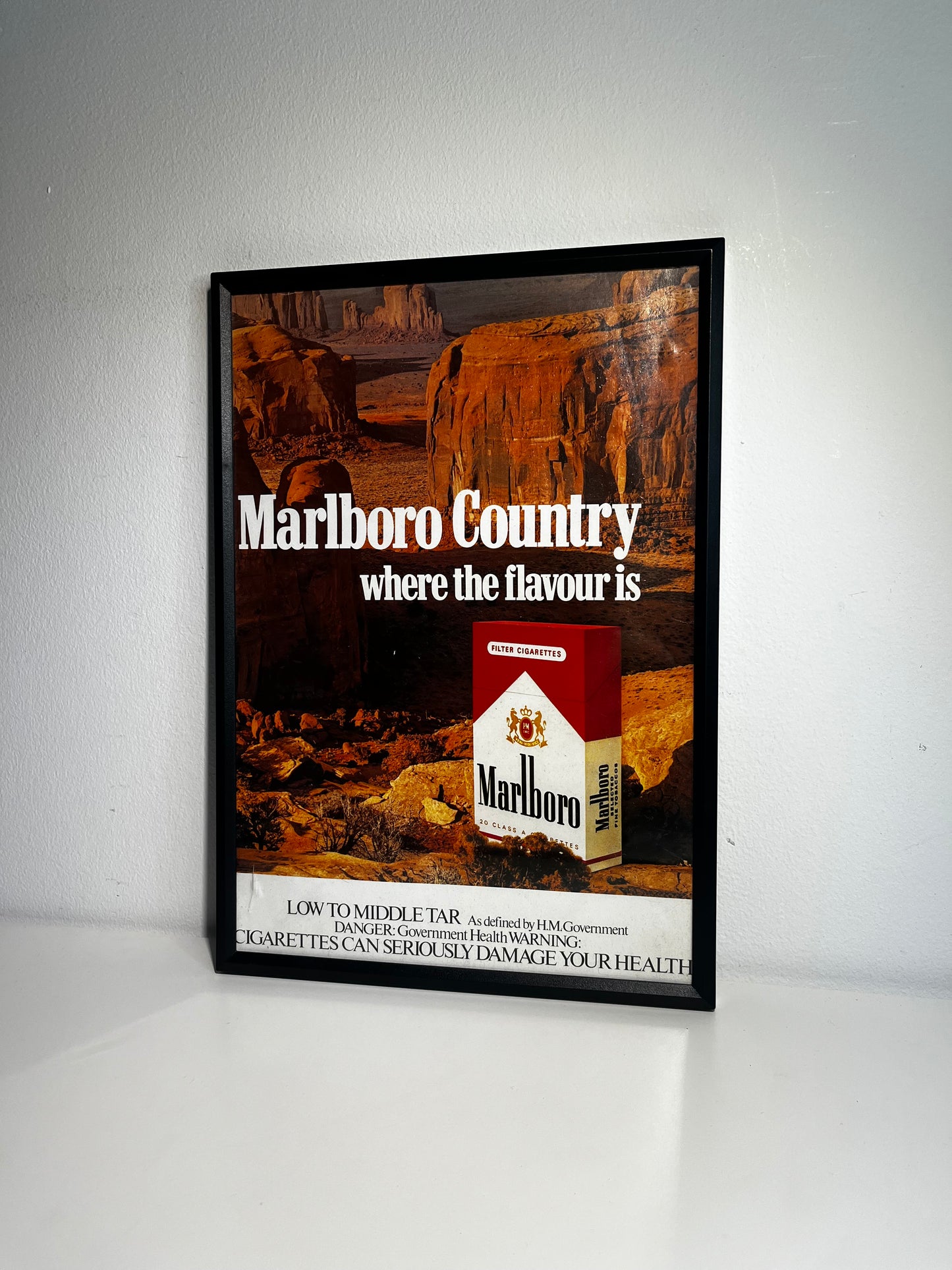 Original Vintage Marlboro Advert - 'WHERE THE FLAVOUR IS' - 1980s