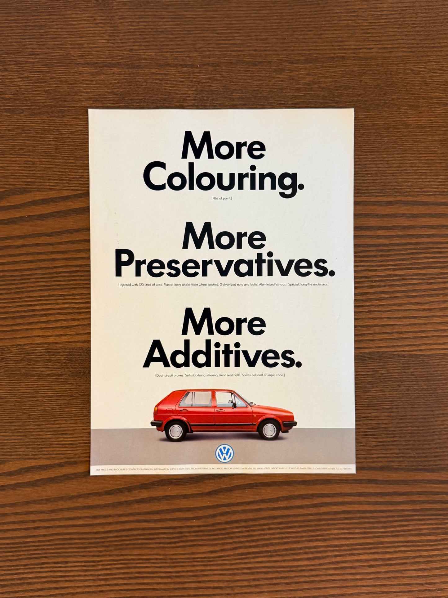 Original Volkswagen Mk2 Golf Advert - 1980s