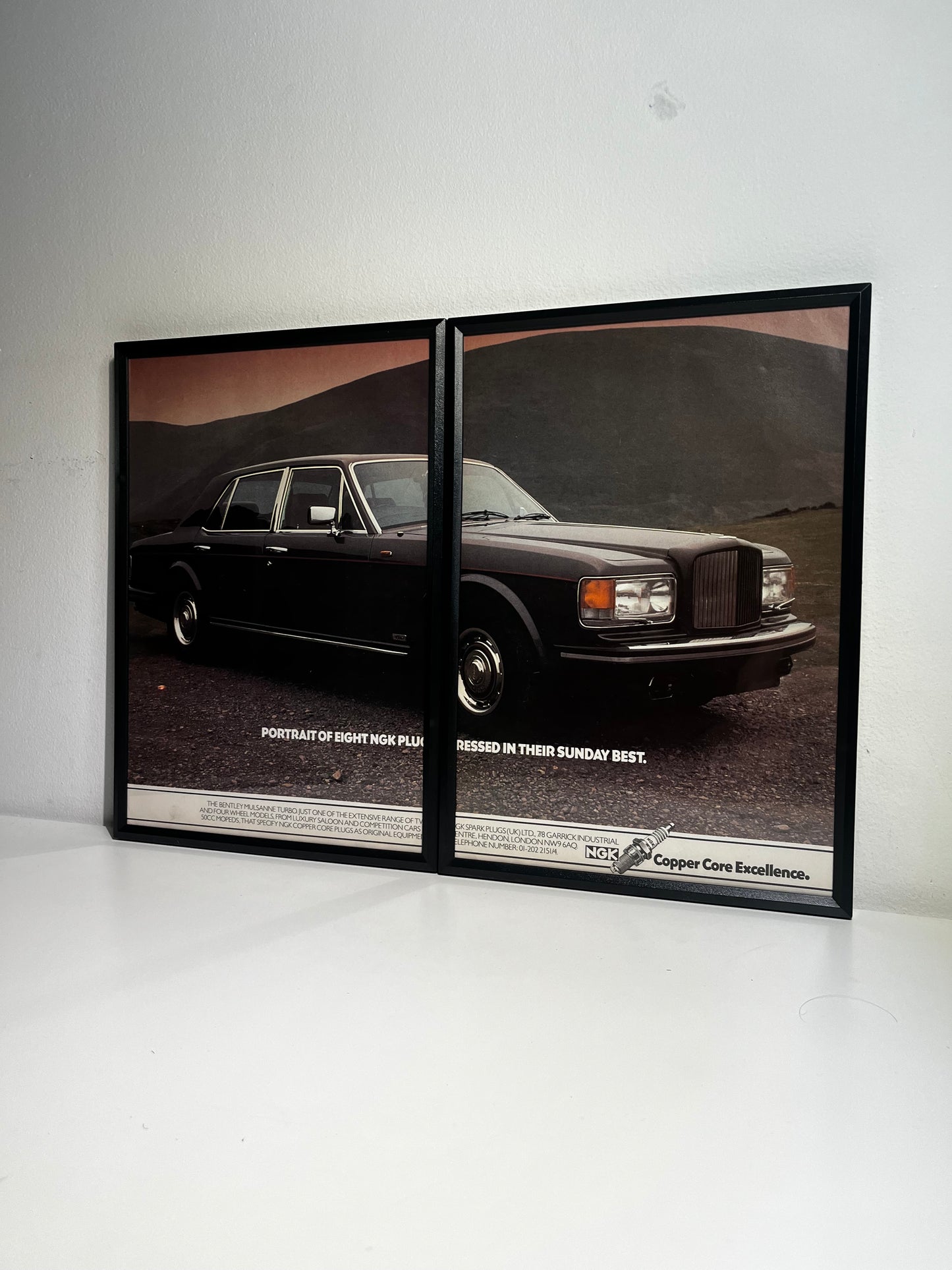 RARE Original Bentley Mulsanne Turbo & NGK Advert - 1985