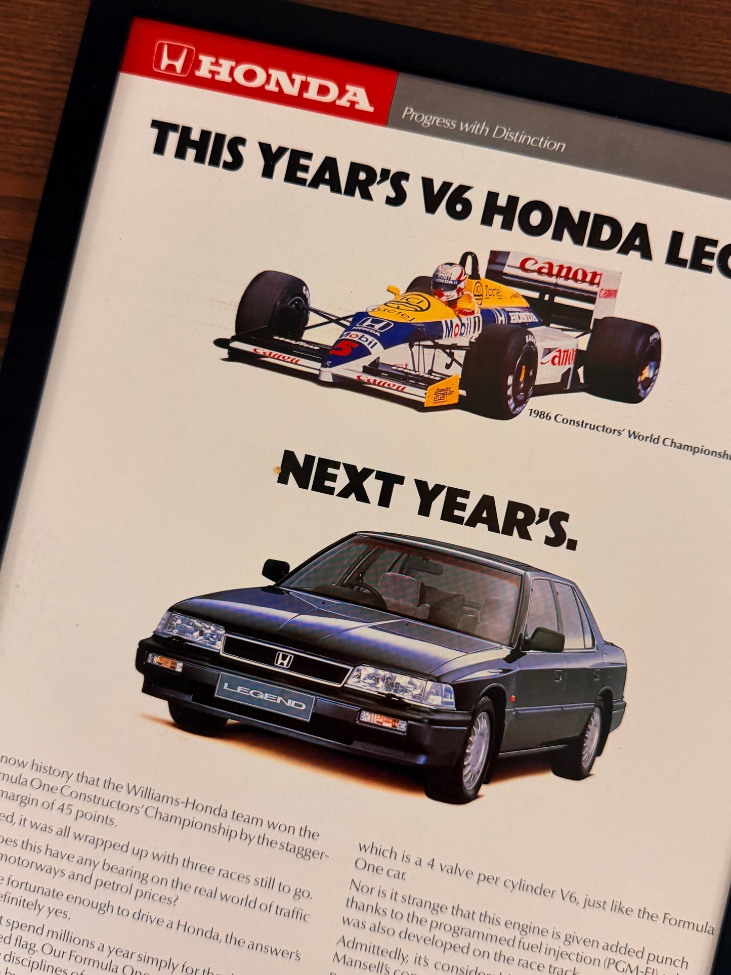 Original Honda Legend Formula 1 Advert - 1980s