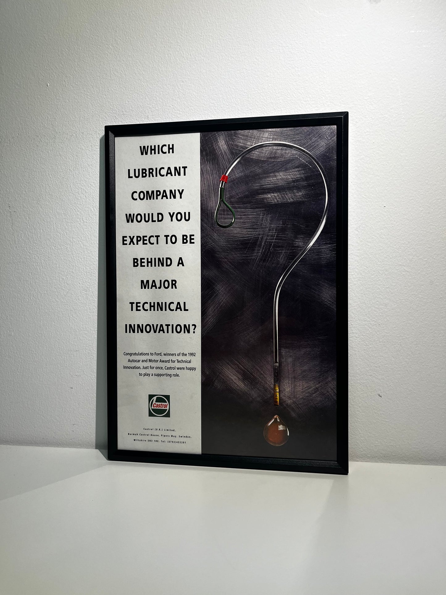RARE Original Vintage Castrol Racing Advert - 'Which lubricant company would you expect to be behind a major technical innovation?' - 1990s