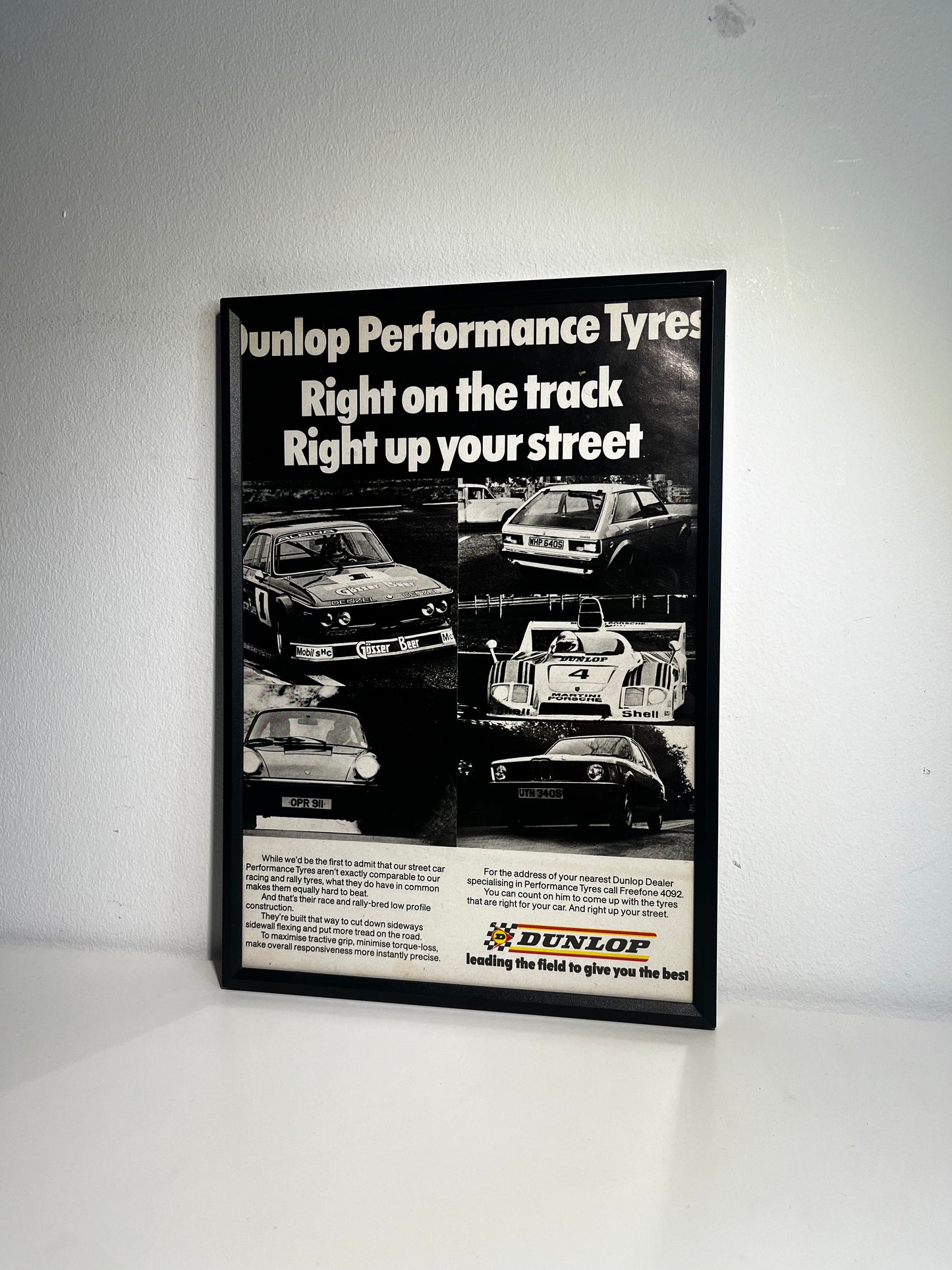 Rare Original Dunlop Advert - Right On The Track - 1980s