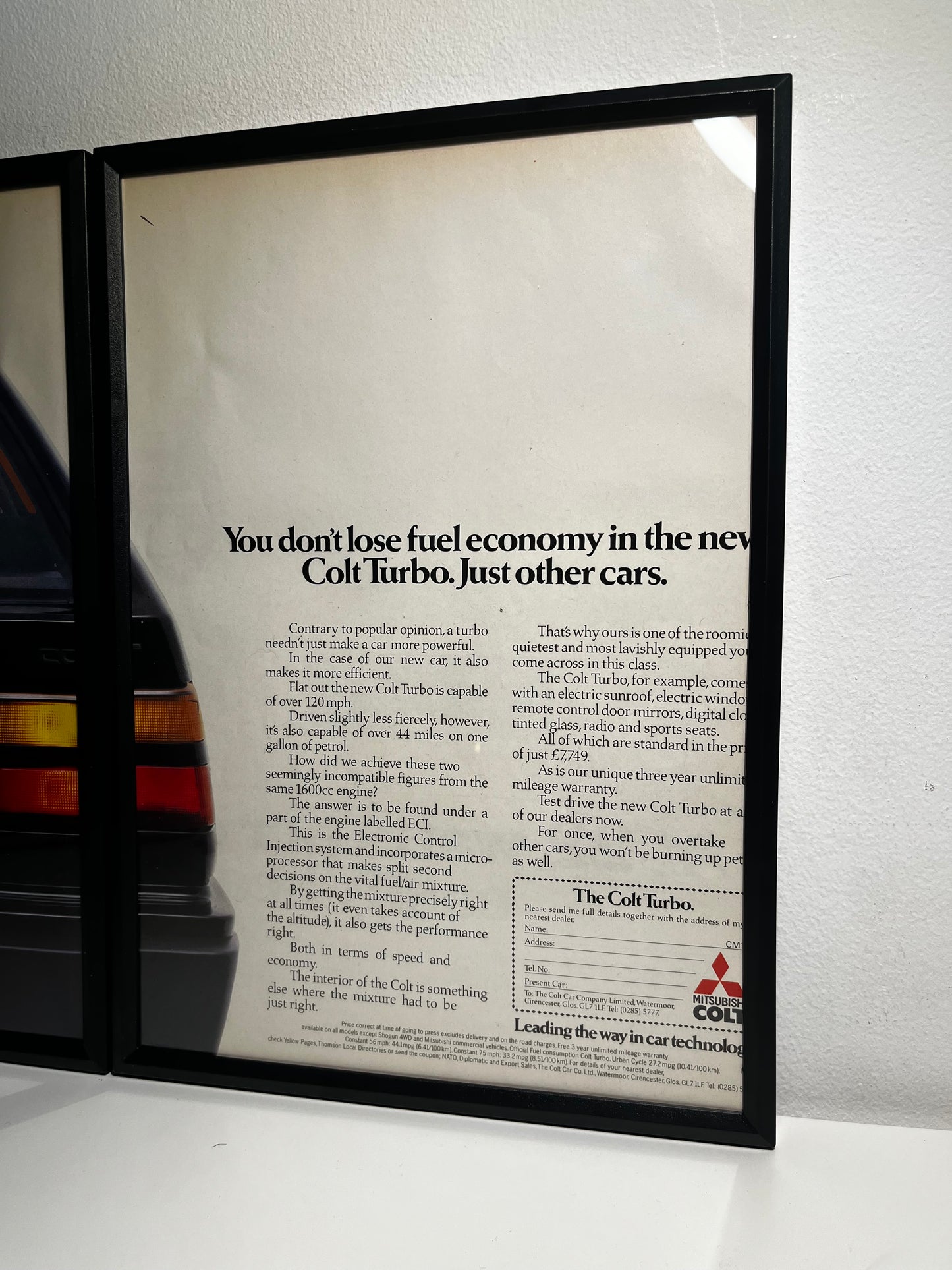 Original Mitsubishi Colt Turbo Advert - 1980s