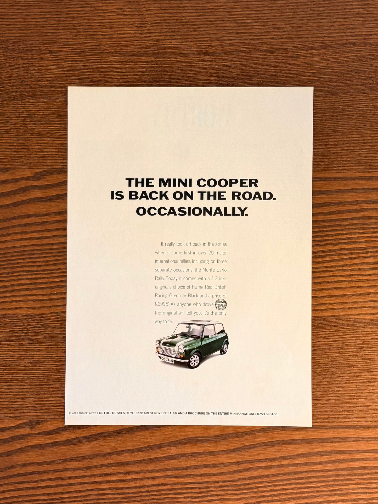 Original Mini Cooper Advert - 1980s