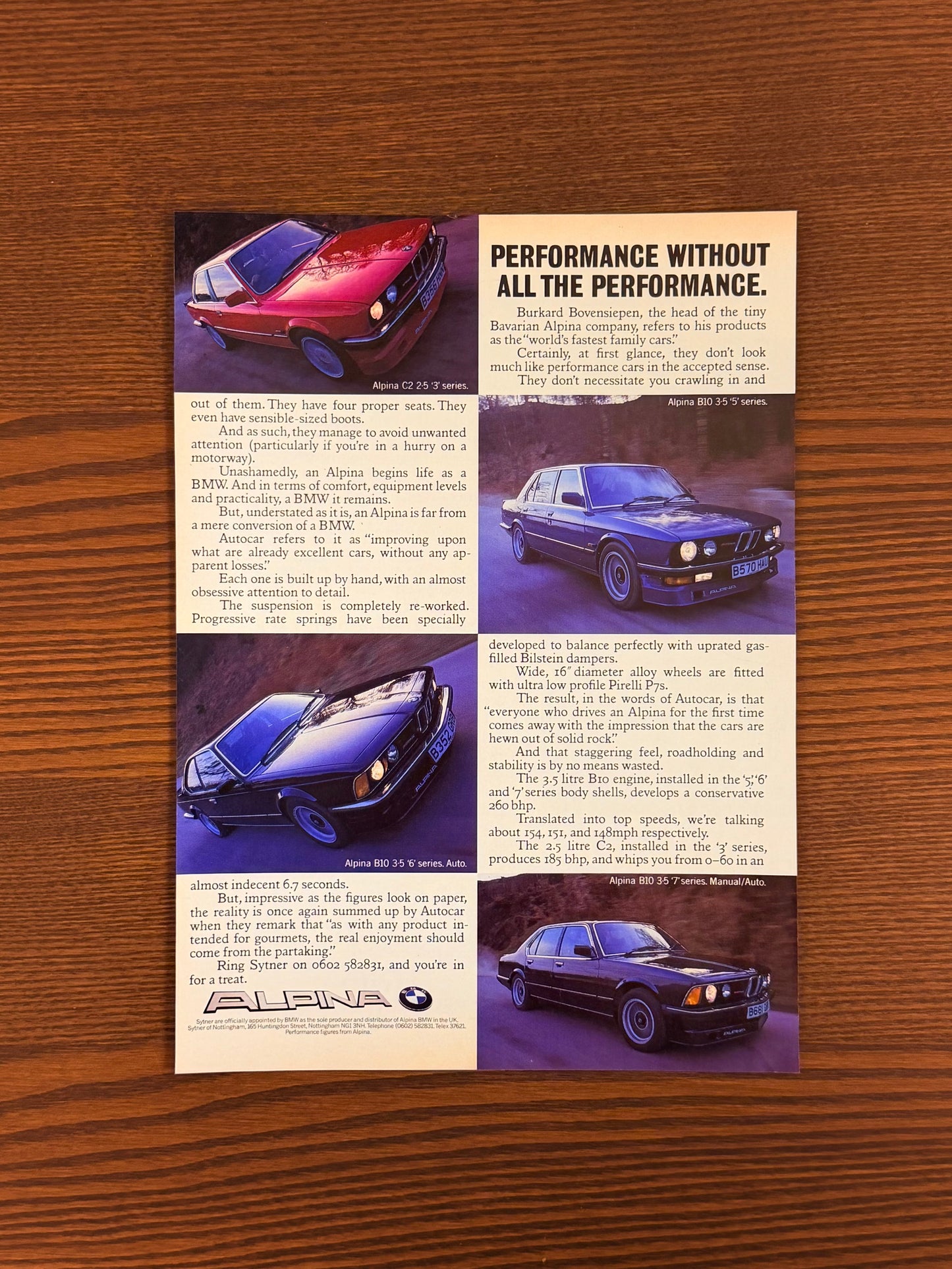 Original BMW Alpina Advert - 1980s