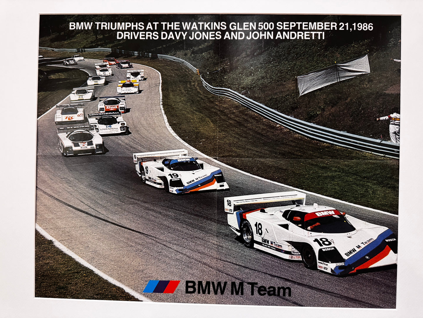 Original BMW M Team “Watkins Glen” Triumph Win Poster - 1986