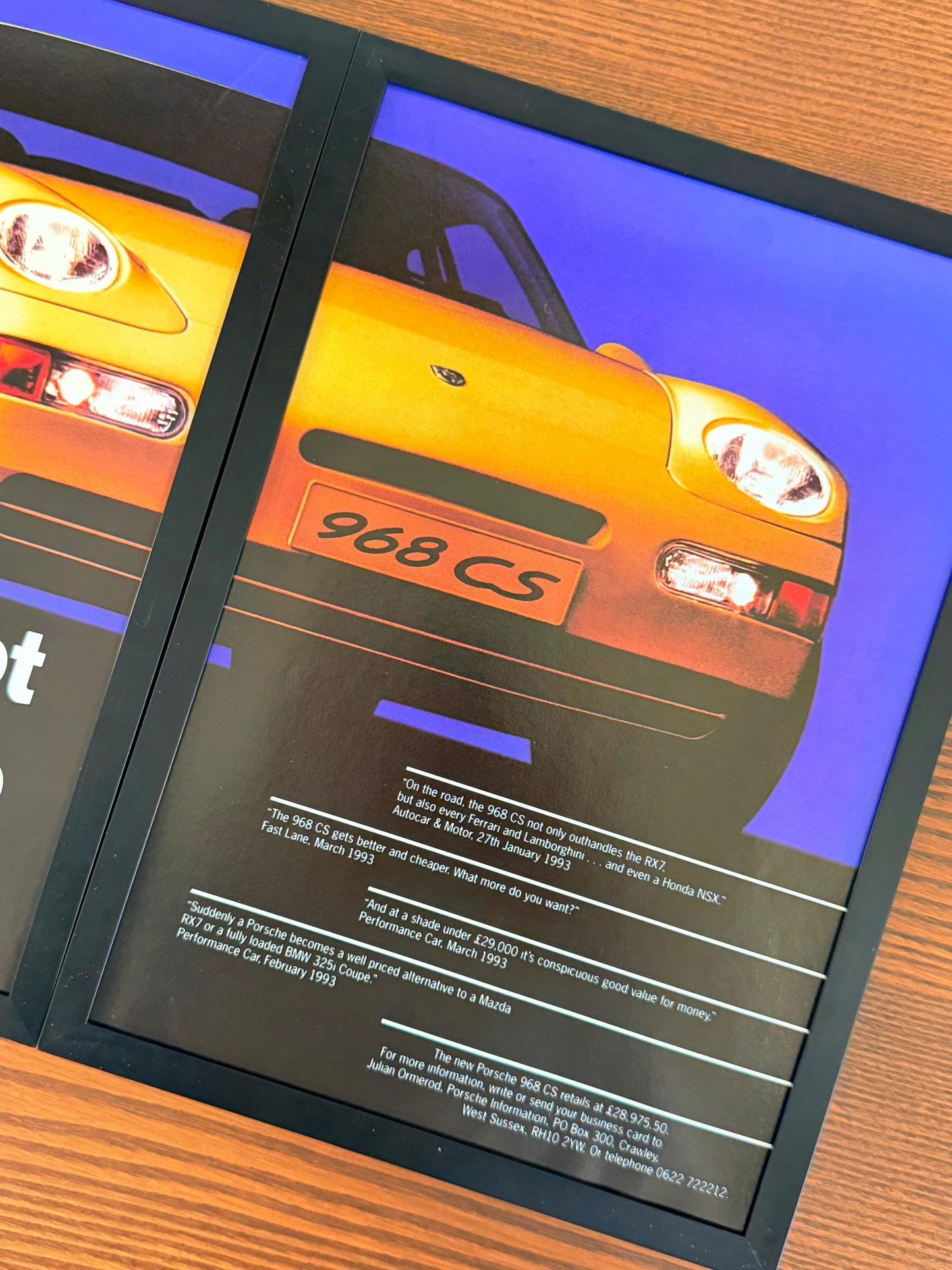 Original Porsche 968 CS Advert - 1990s