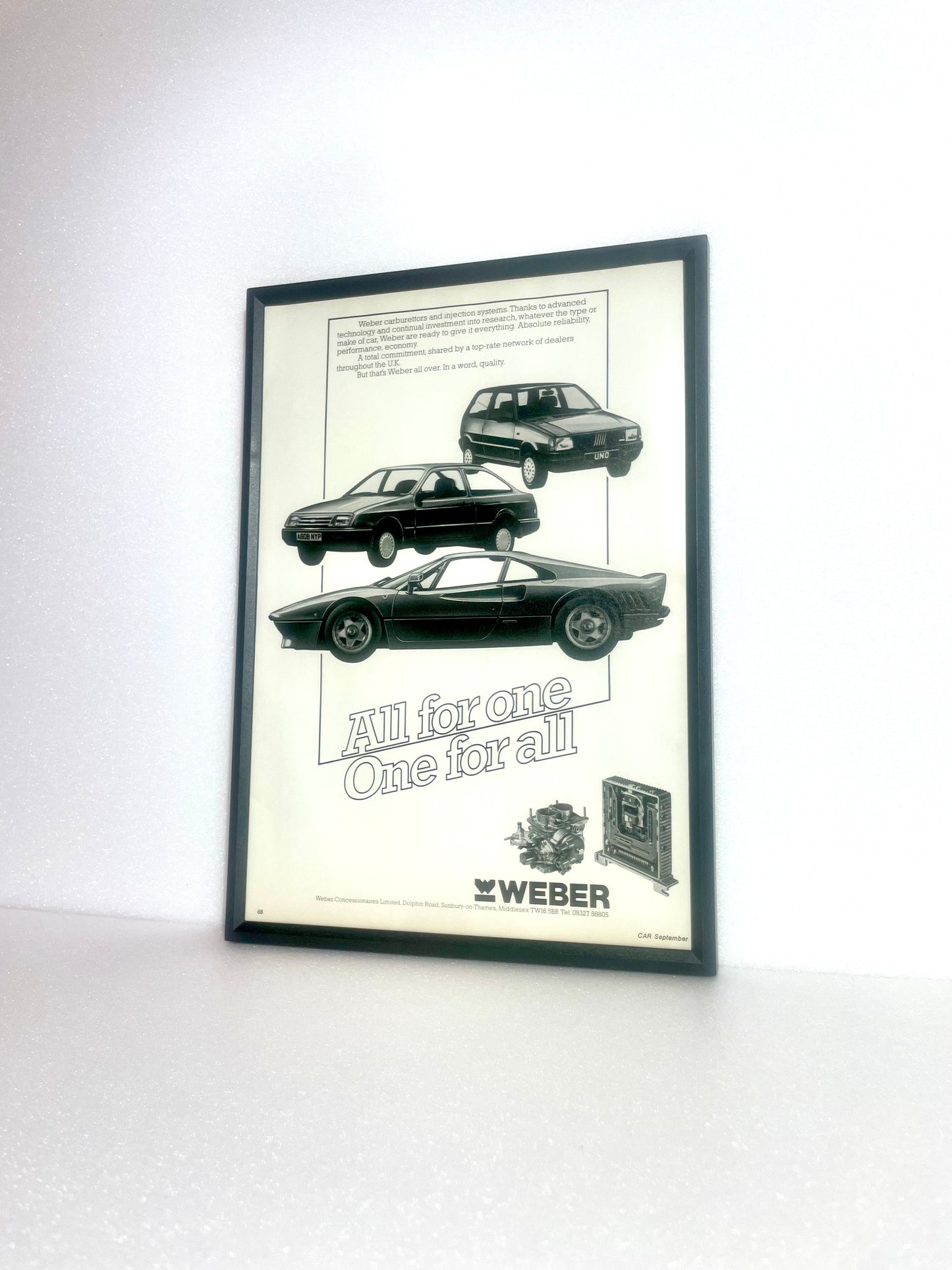 RARE Original Vintage Weber Advert ft. Countach - 'All for one, One for all.' - 1983