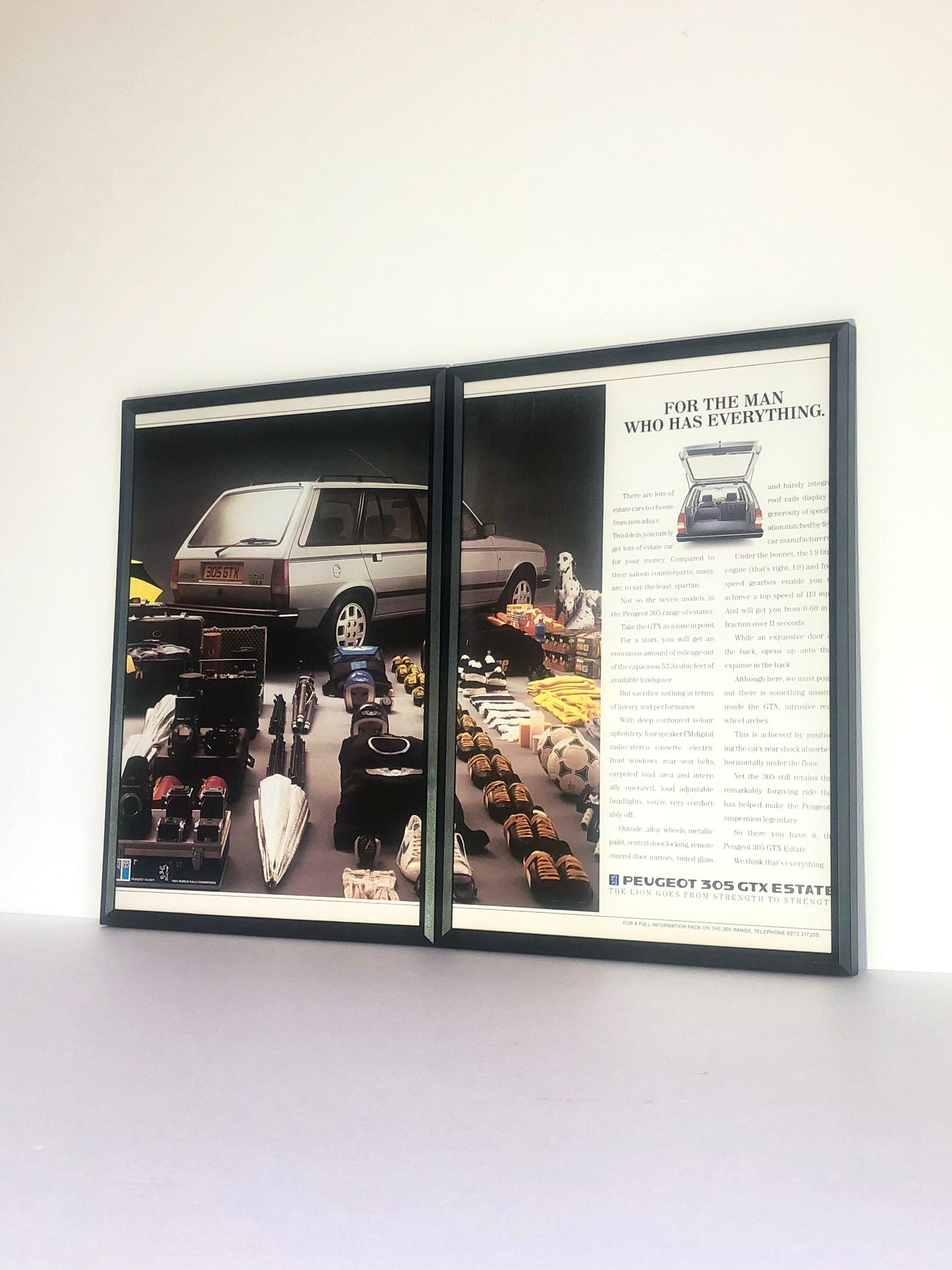 RARE Peugeot 305 GTX Estate Advert - 1986