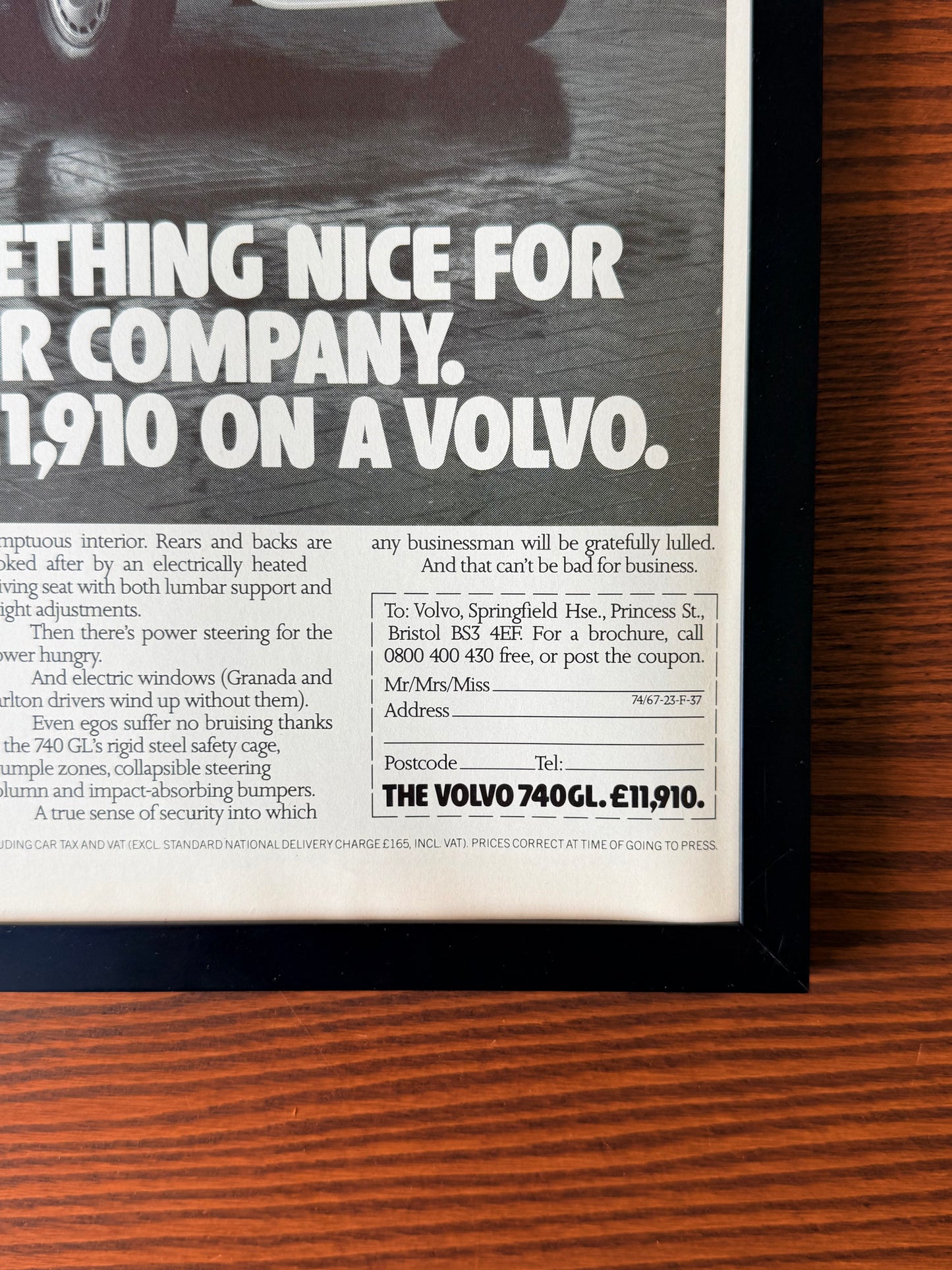 Original Volvo 740 GL Advertisement - 1980s