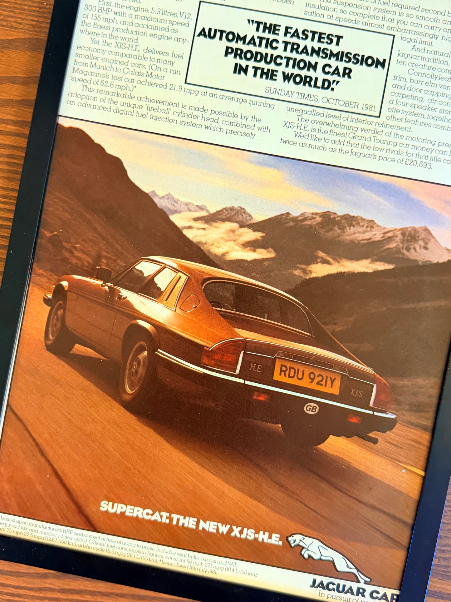 Original Jaguar XJS Advert - 1980s