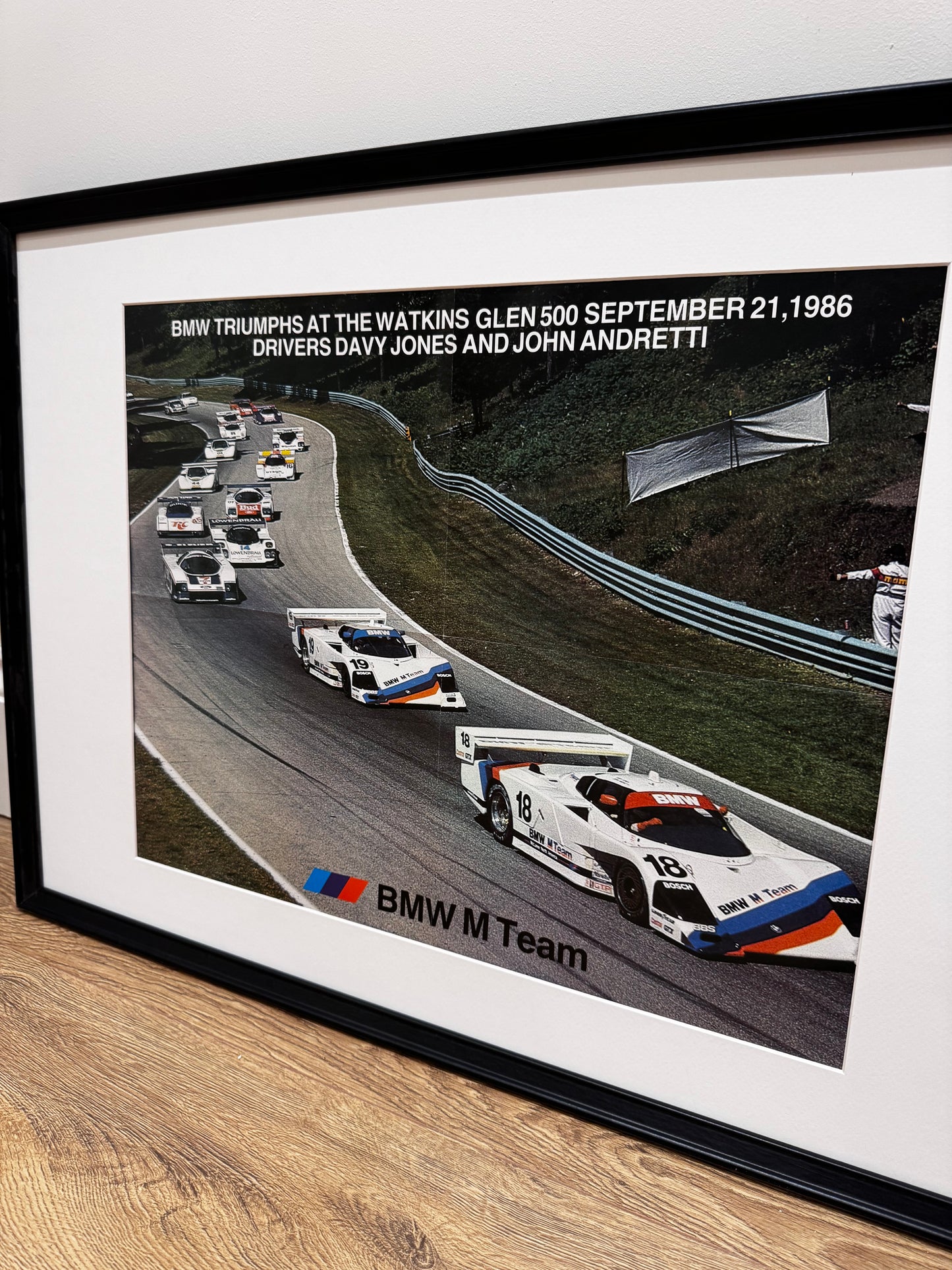 Original BMW M Team “Watkins Glen” Triumph Win Poster - 1986