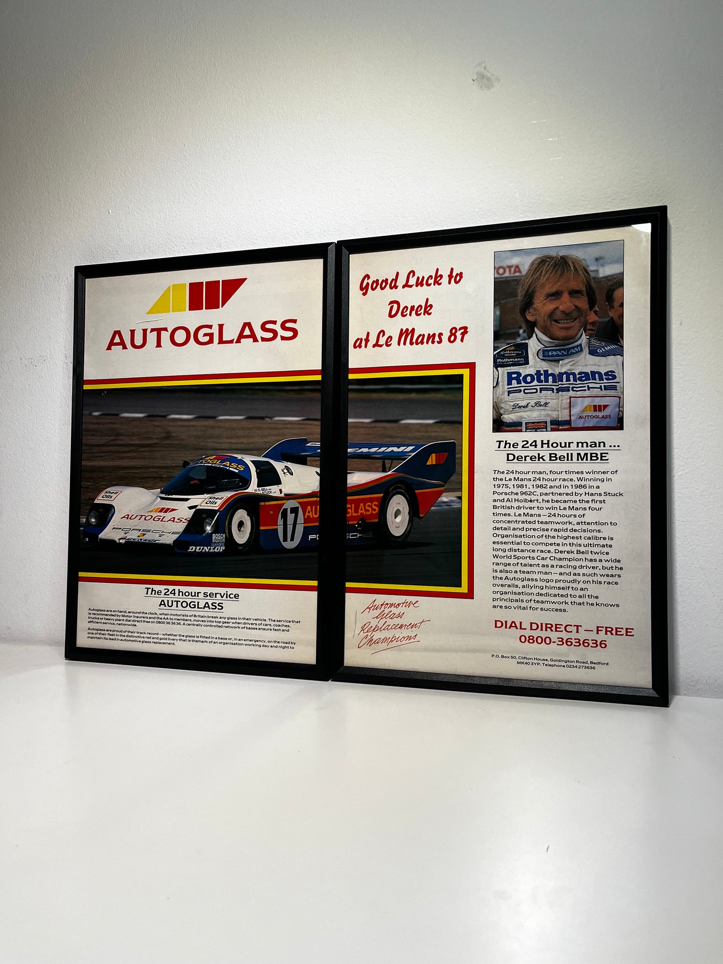 RARE Original Le Mans Advert - 'Good luck to Derek at Le Mans 87' - 1987