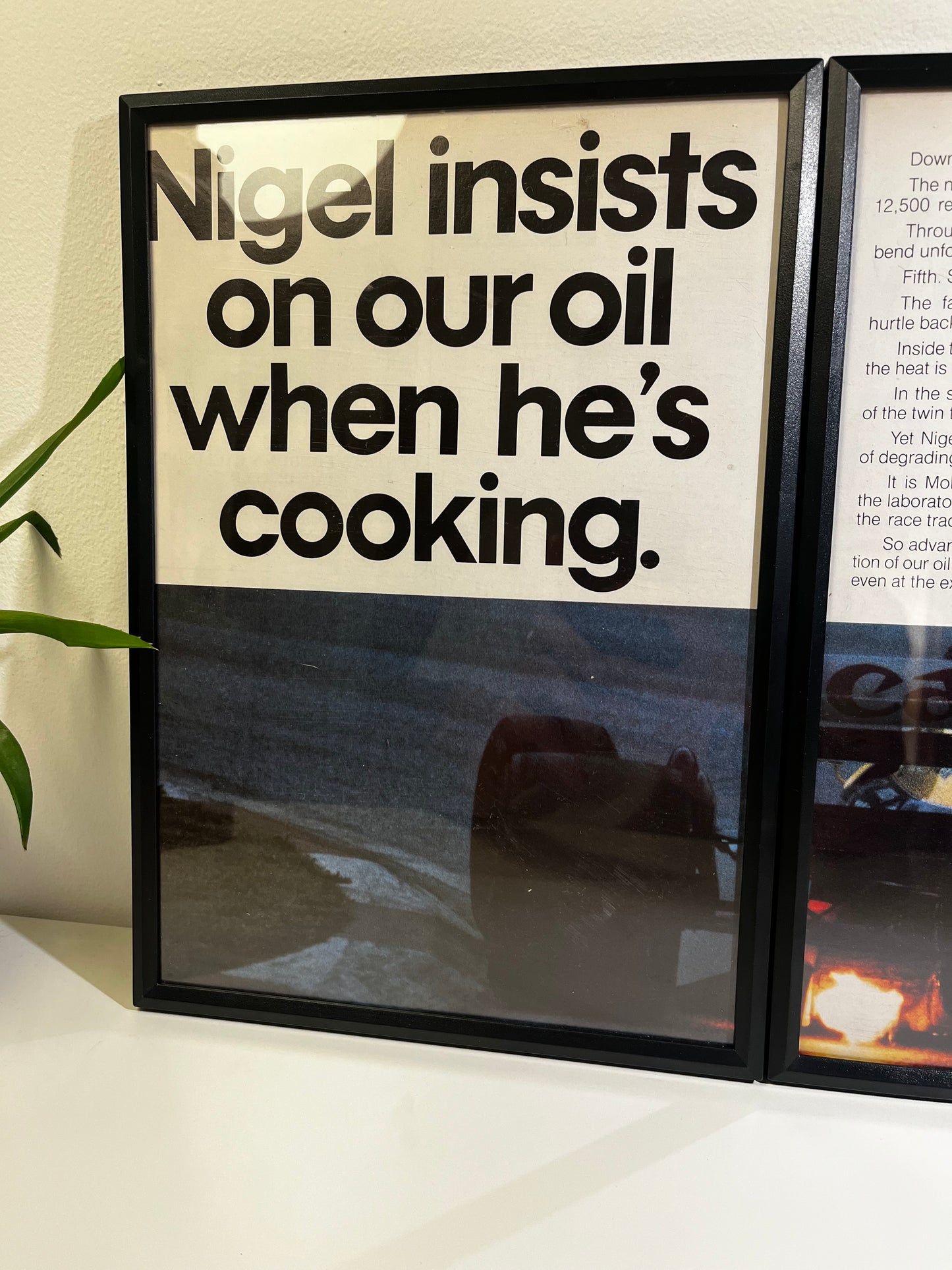 RARE Original Mobil F1 Advert - 'Nigel insists on our oil when he is cooking' - 1988