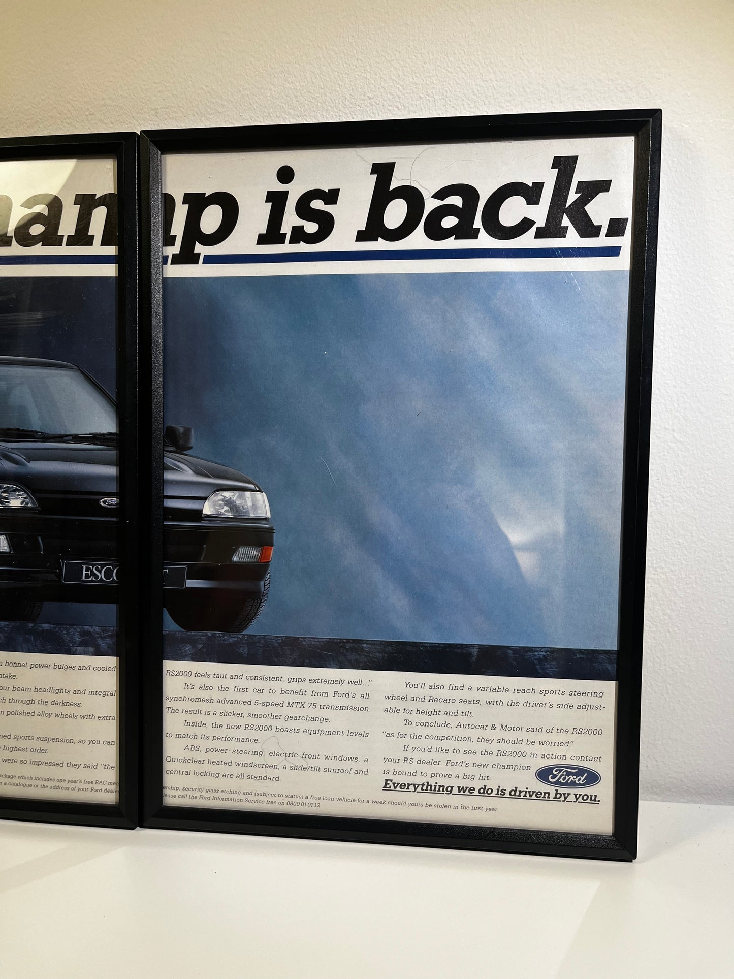 RARE Original Ford Escort RS2000 Advert - 1980s