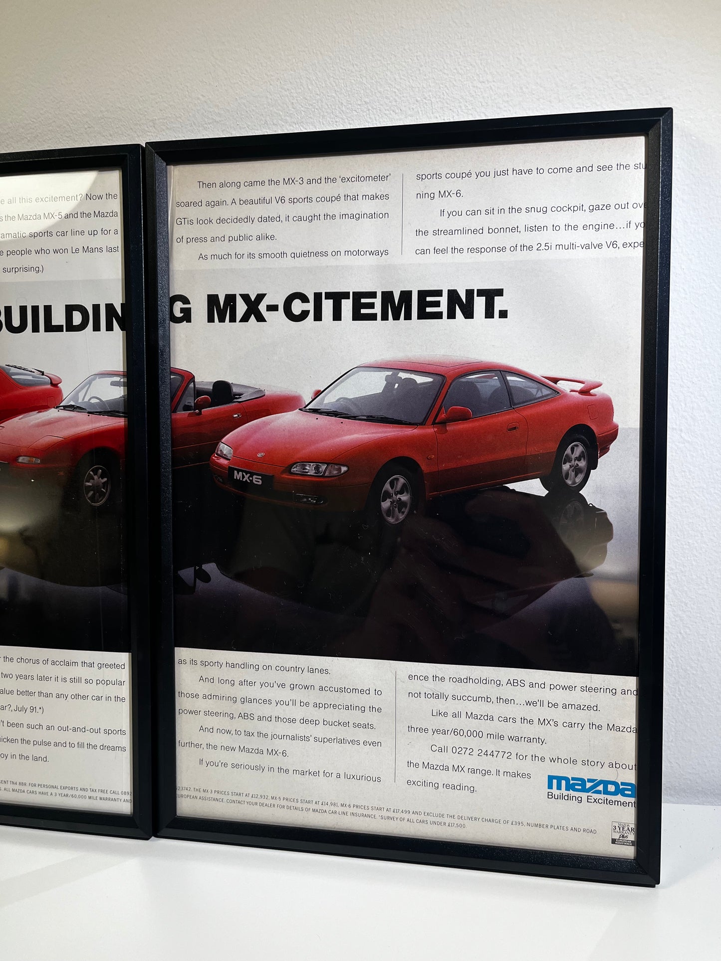 RARE Original Mazda Mx-5 and Mx-6 Advert - 1992