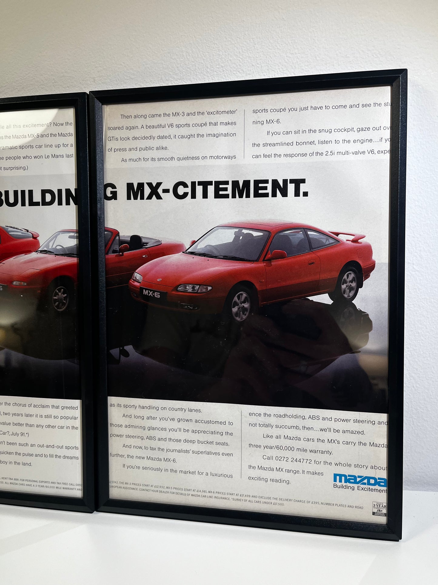 RARE Original Mazda Mx-5 and Mx-6 Advert - 1992