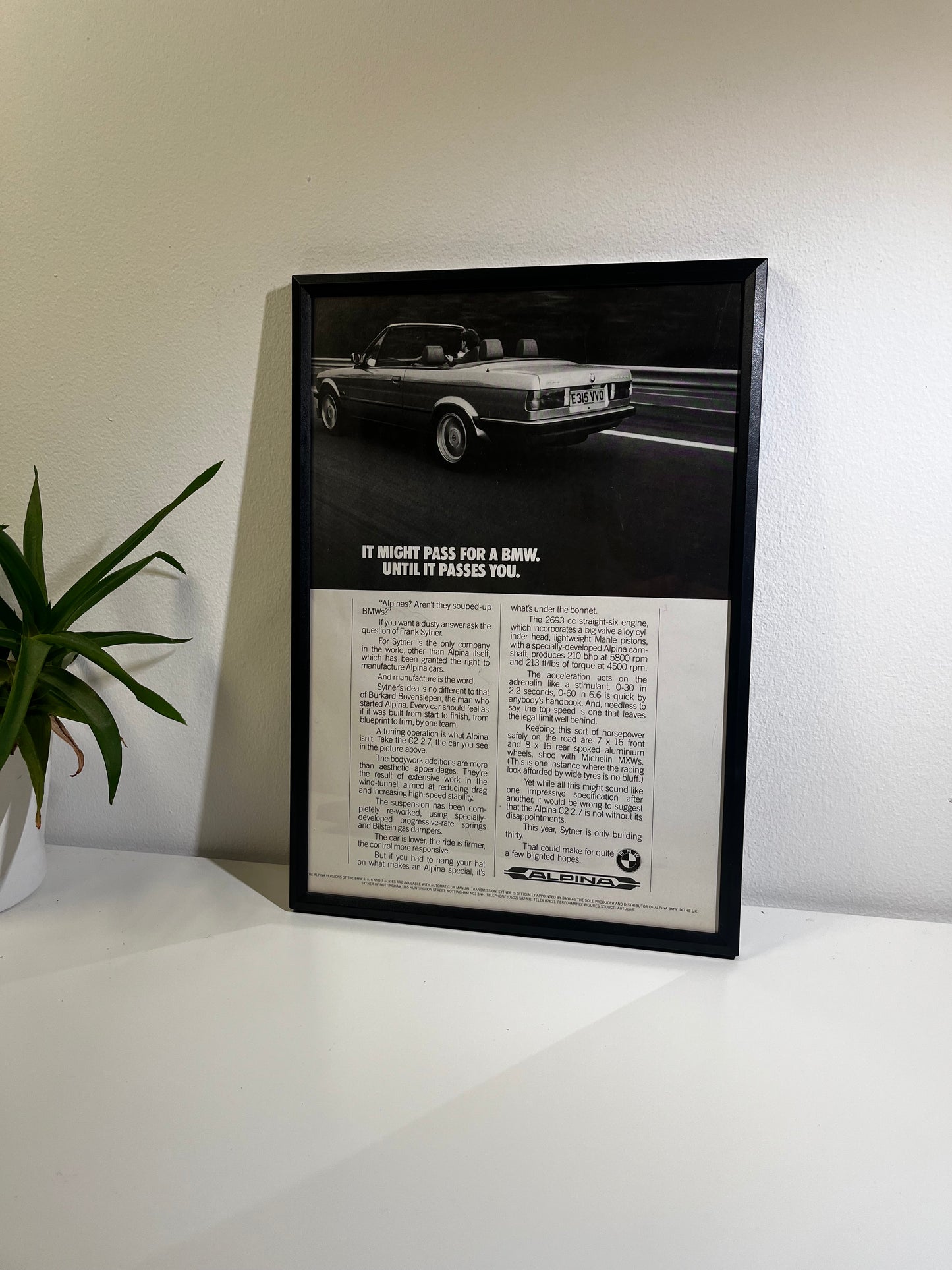 Original BMW E30 Alpina Advert -1988