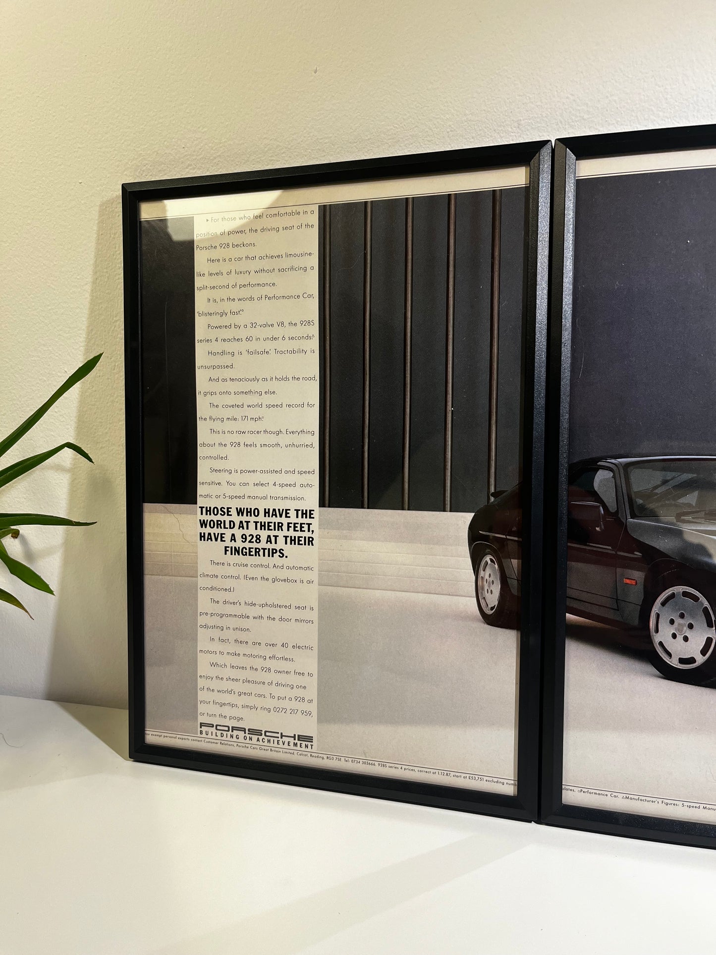 RARE Original Porsche 928 Advert - 1980s