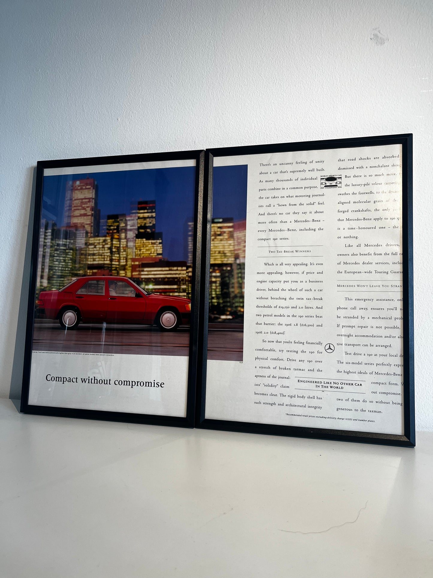 vintage car advert mercedes 190e