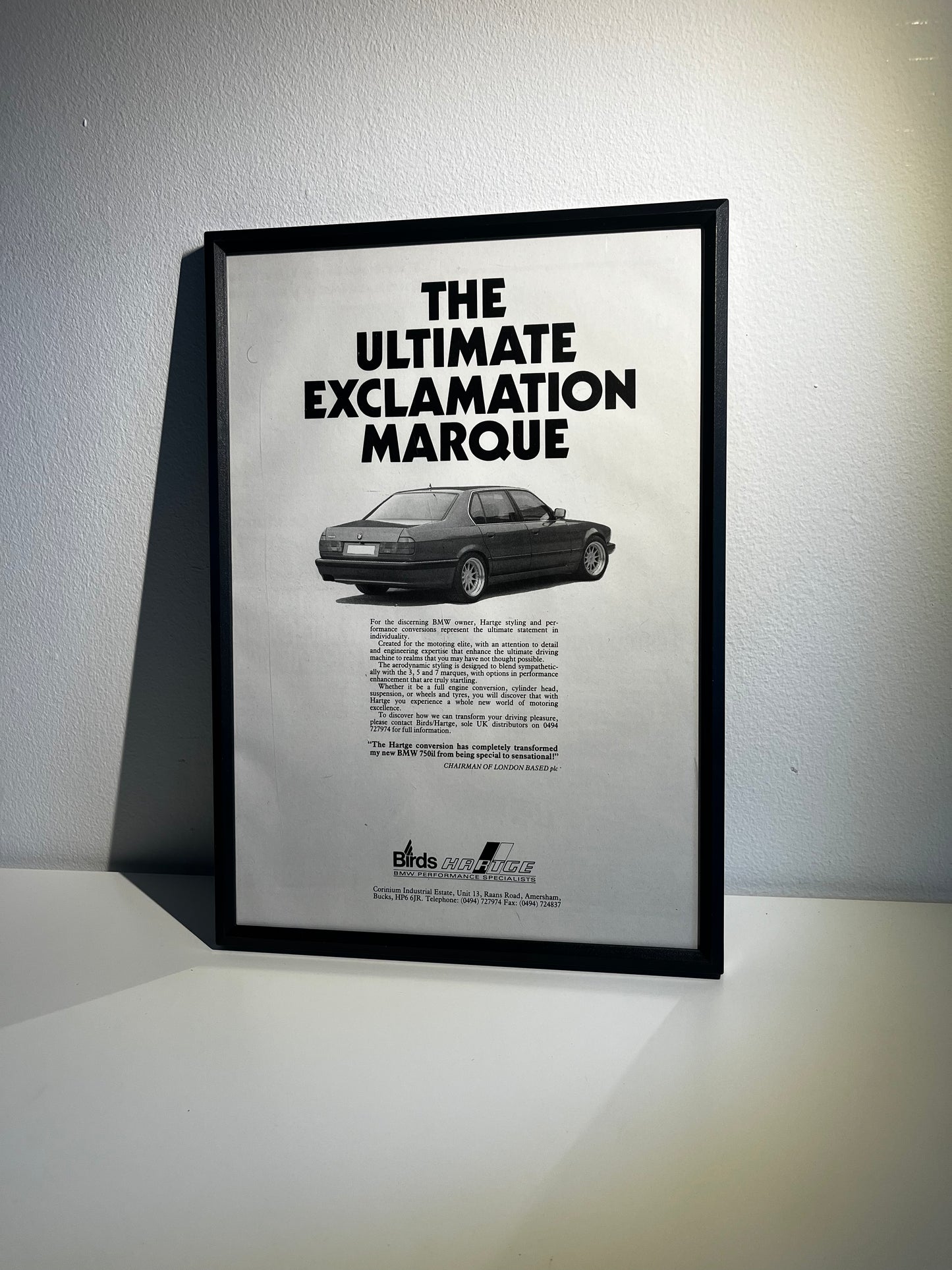 Rare Original BMW Hartge Advert - 1990