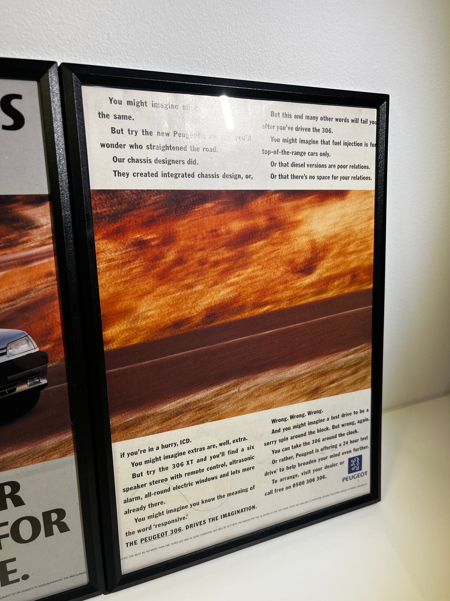 Rare Original 90s Peugeot 306 Advert Poster