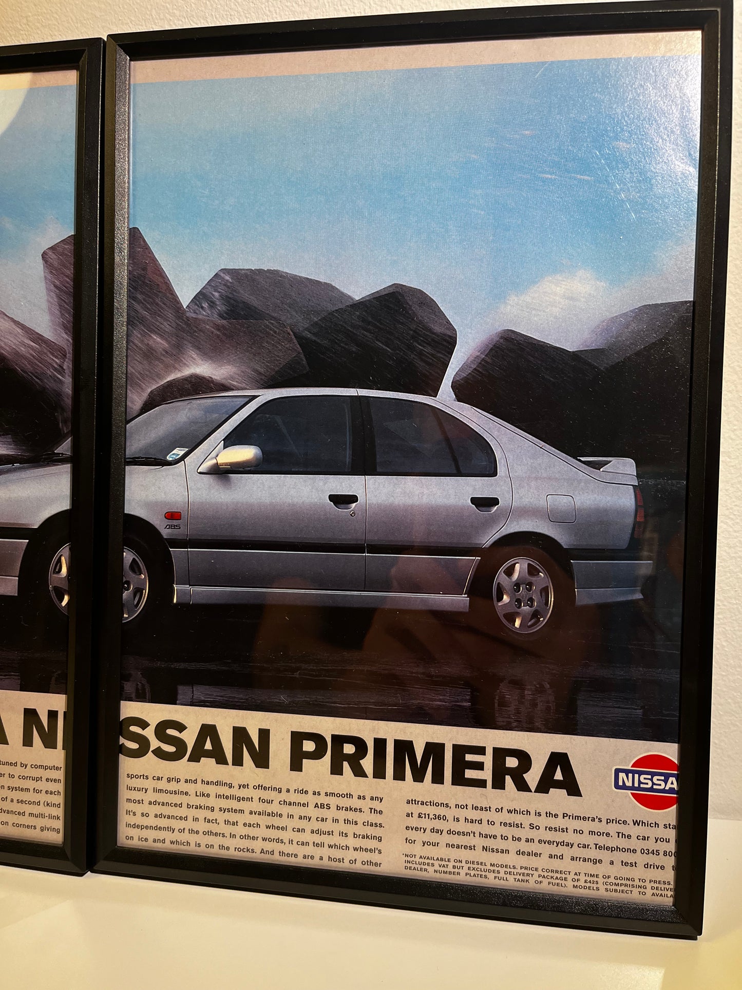RARE Original Nissan Primera Advert Poster - 1990s