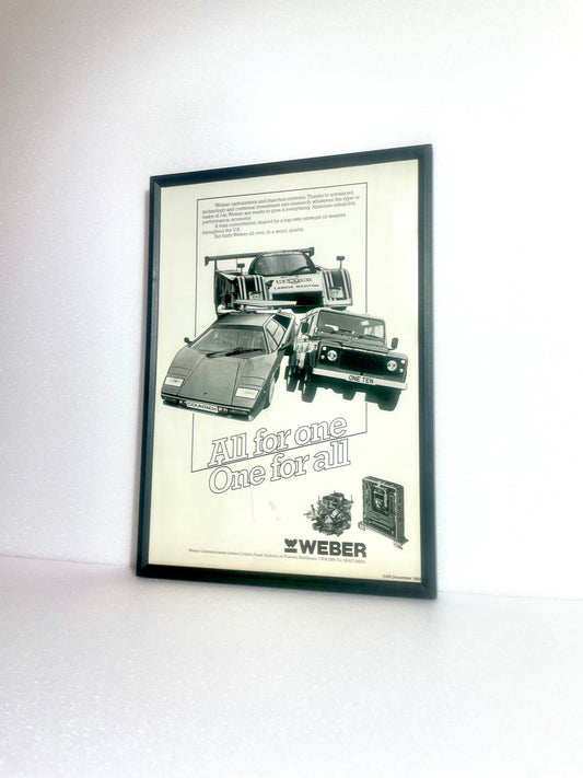 RARE Original Vintage Weber Lamborghini X Le Mans Advert  - 1985