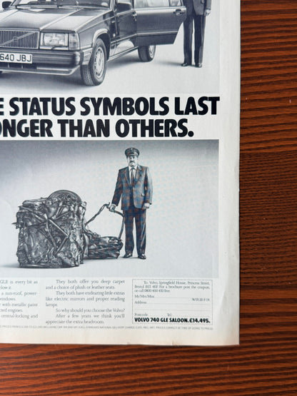 Original Volvo 740 GLE Advertisement - 1980s