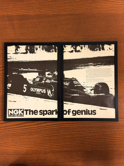 Original F1 NGK Lotus John Players Advert - 1980s