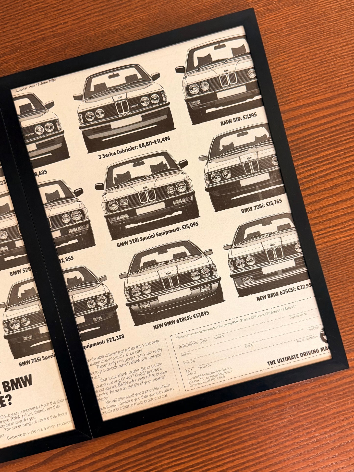 Original BMW 3, 5, 6, 7 Series Advert - 1980s
