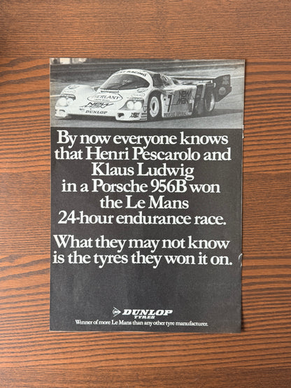 Original Dunlop Porsche 956B Advert - 1980’s