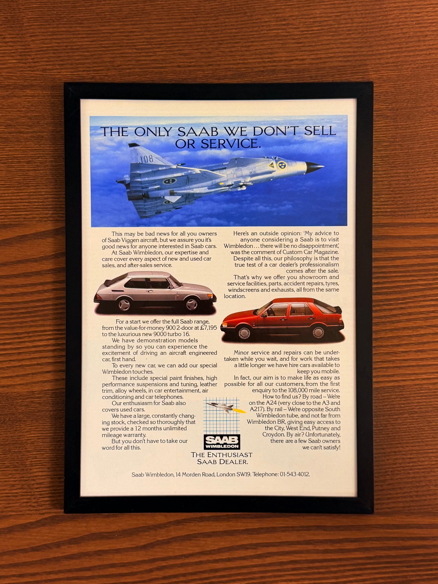 Original Saab 900, 9000 Turbo Advert - 1980s