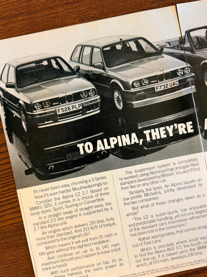 Original BMW E30 Alpina Advert - 1980s