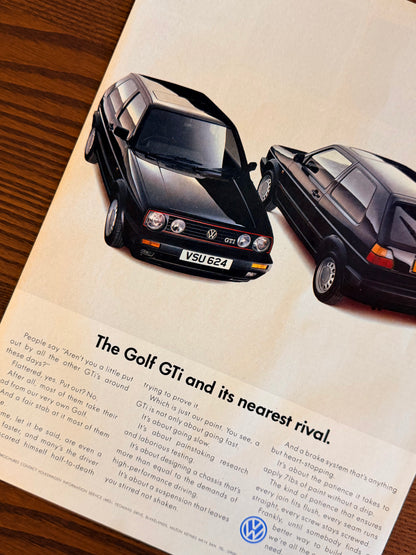 Original Volkswagen Mk2 Golf GTI Advert- 1980s
