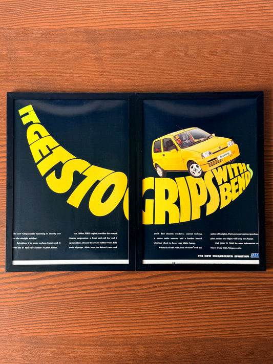 Original Fiat Cinquecento Sporting Advertisement - 1990s