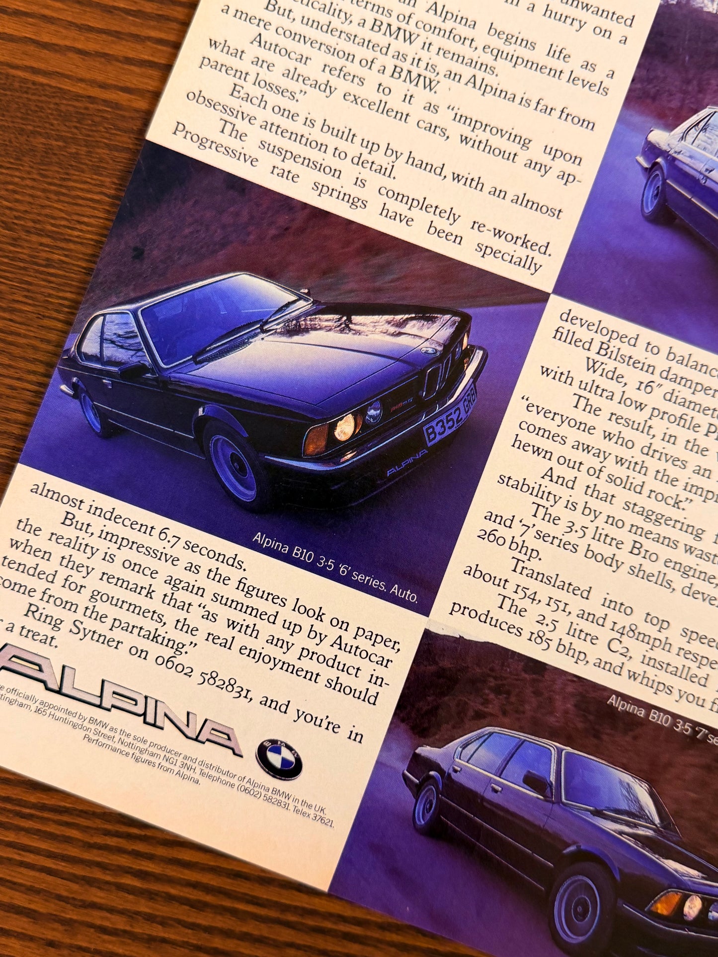 Original BMW Alpina Advert - 1980s