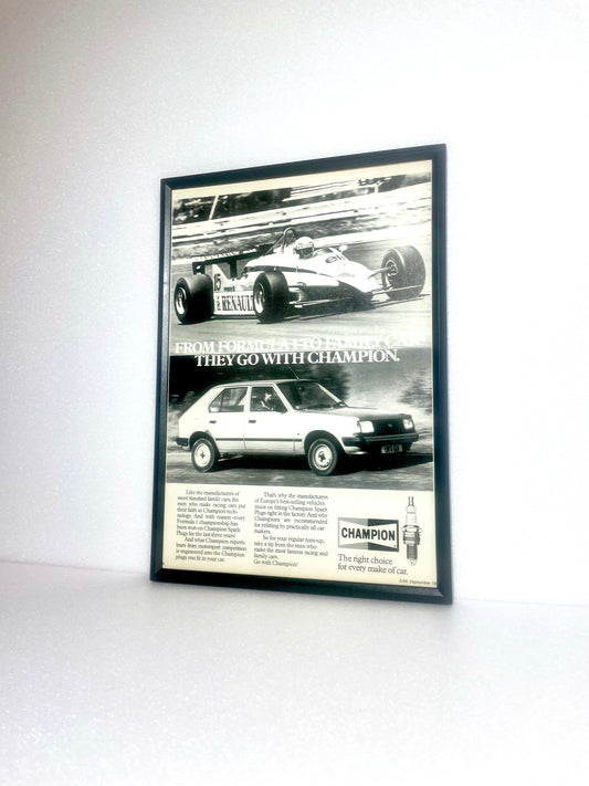 Original Vintage Champion Spark Plugs F1 Advert - 1982