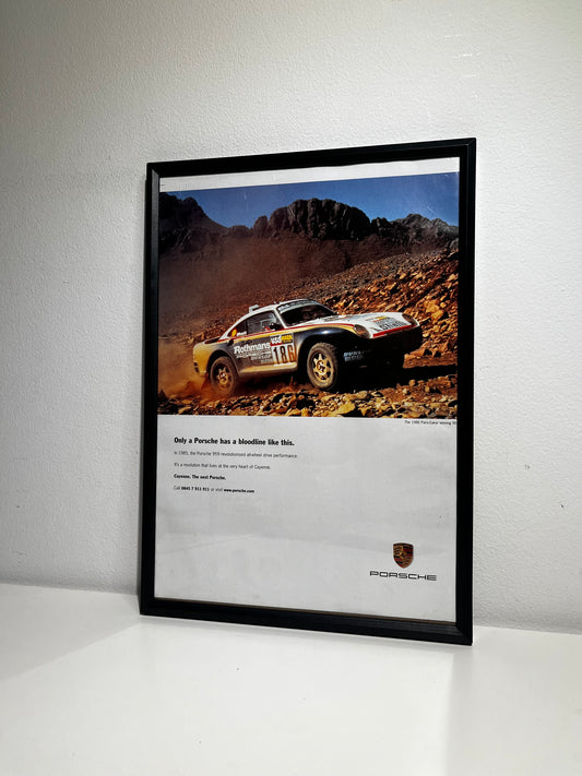Original Porsche 959 Advert  - 'Only a Porsche has a bloodline like this' - 1990s