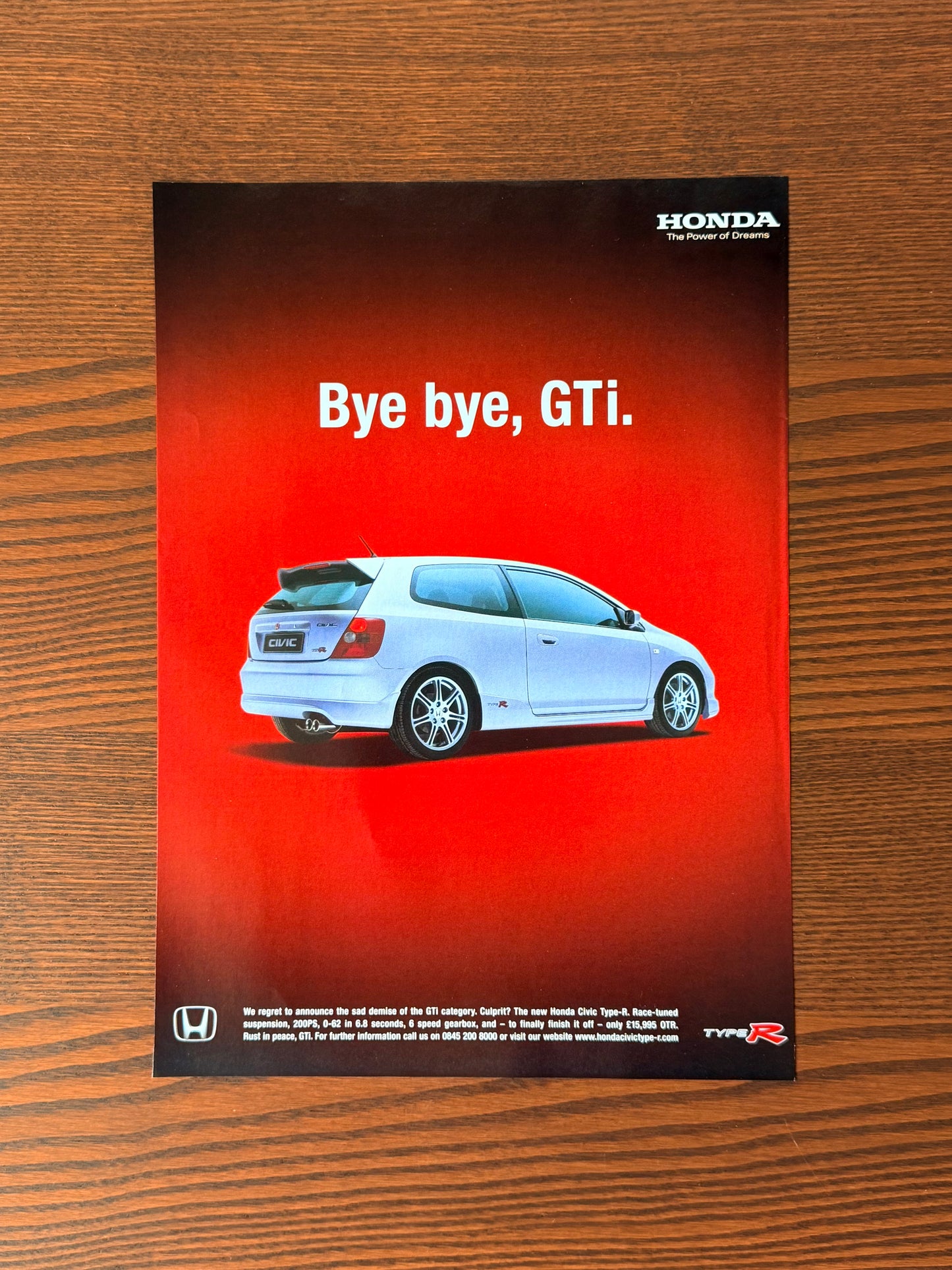 Original Honda Civic Type R EP3 Advertisement - 2001