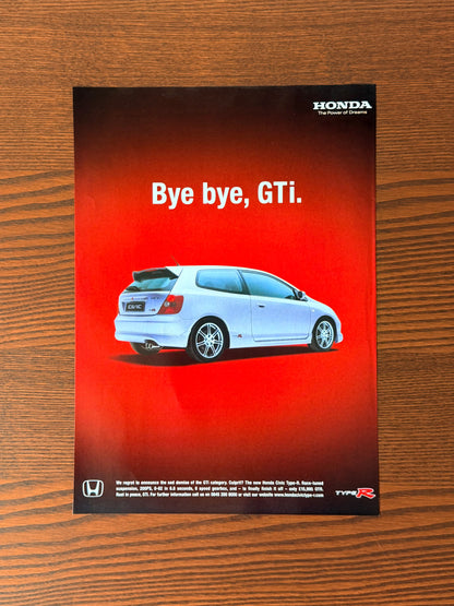 Original Honda Civic Type R EP3 Advertisement - 2001