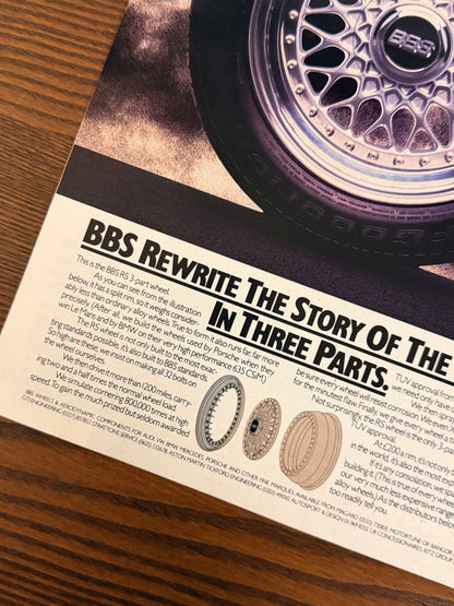 Original BBS RS 3 Split Alloys  Advert - 1985