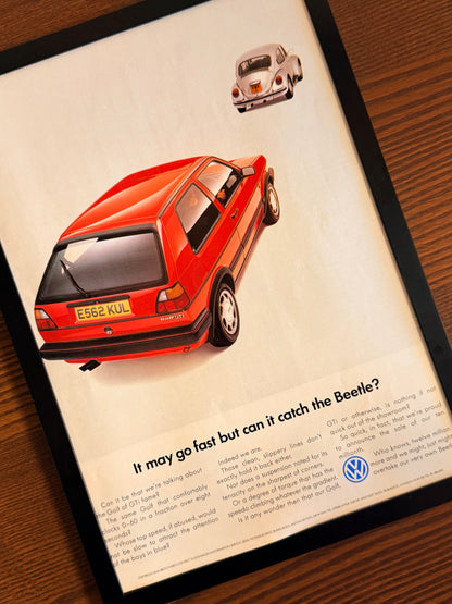 Original Volkswagen Mk2 Golf & beetle Advert - 1988