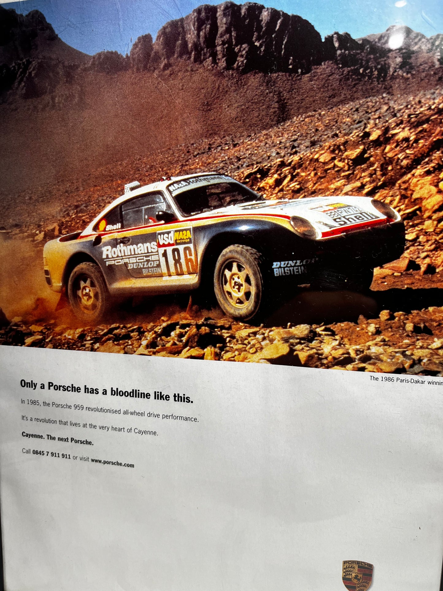 Original Porsche 959 Advert  - 'Only a Porsche has a bloodline like this' - 1990s