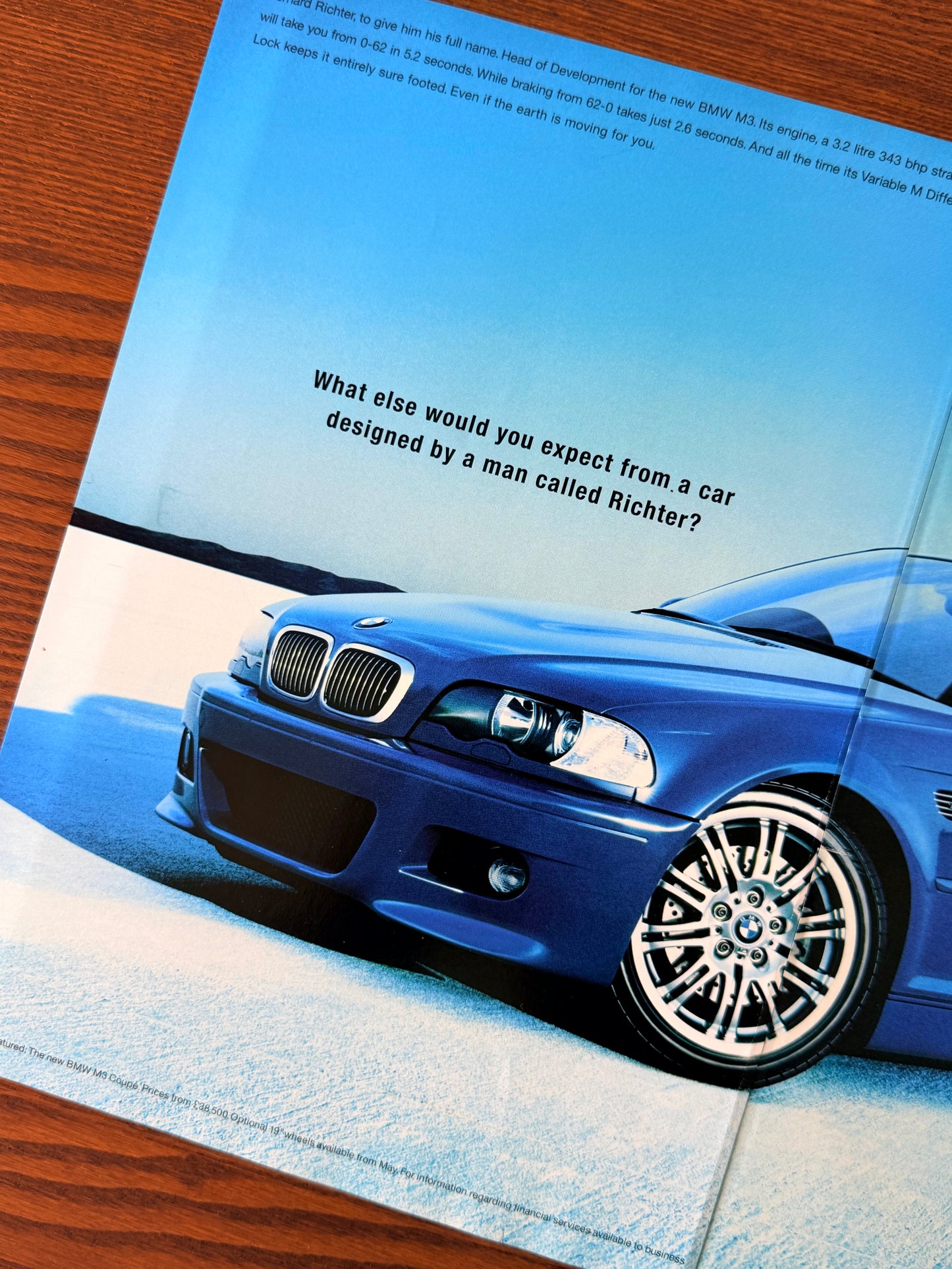 Original BMW E46 M3 Advertisement - 2001