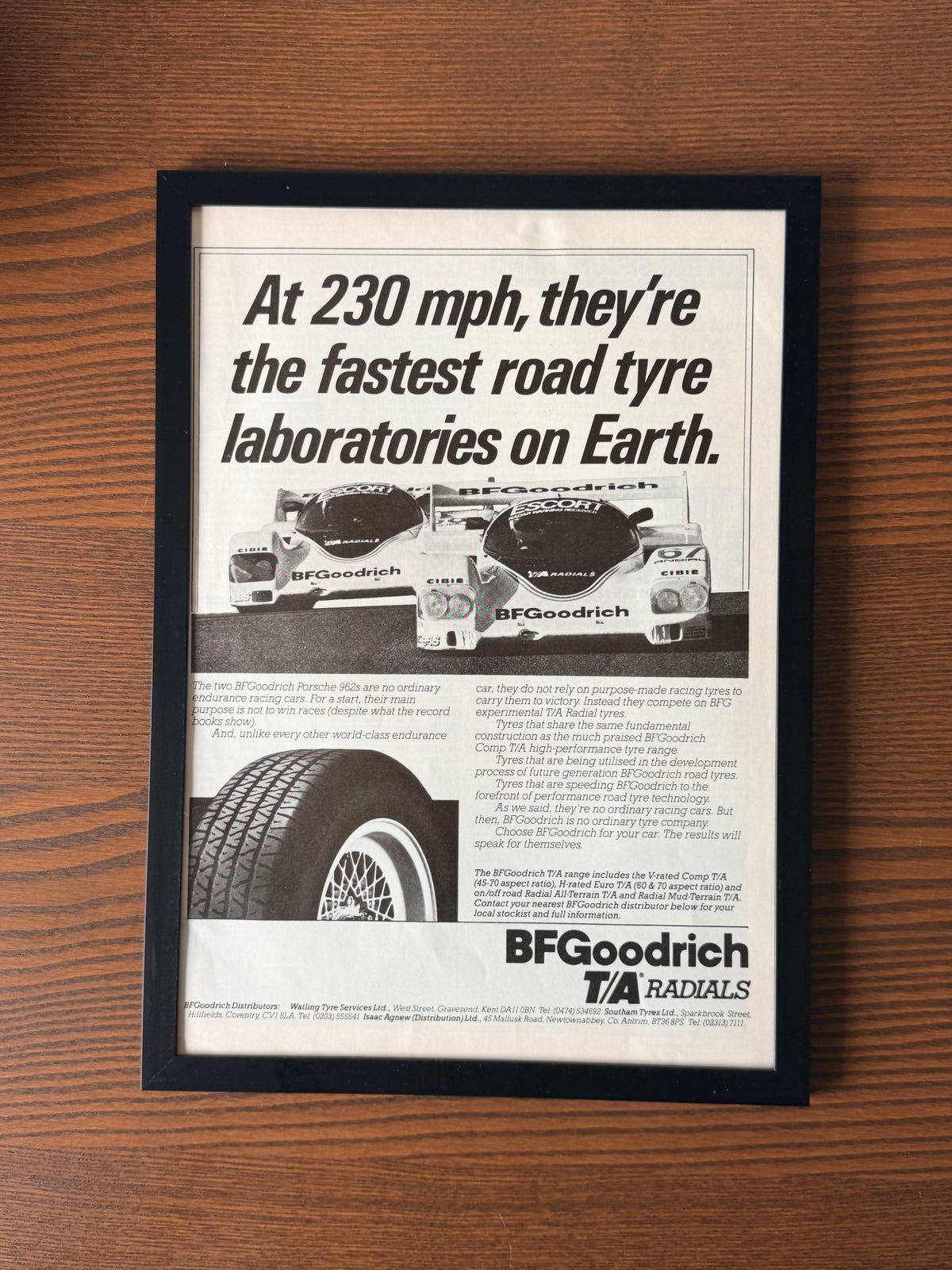 Original BFGoodrich Porsche 962s Advert - 1980’s