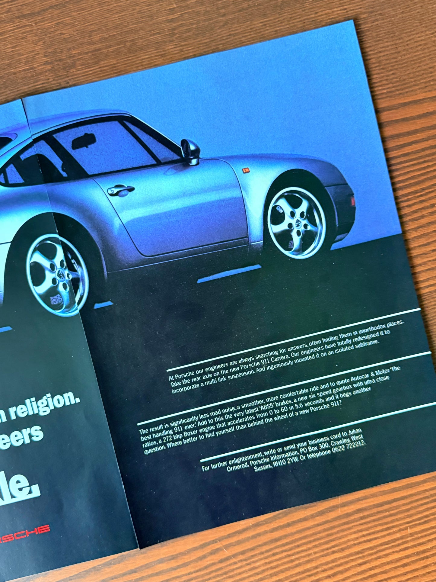 Original Porsche 911 Carrara Advert - 1990s