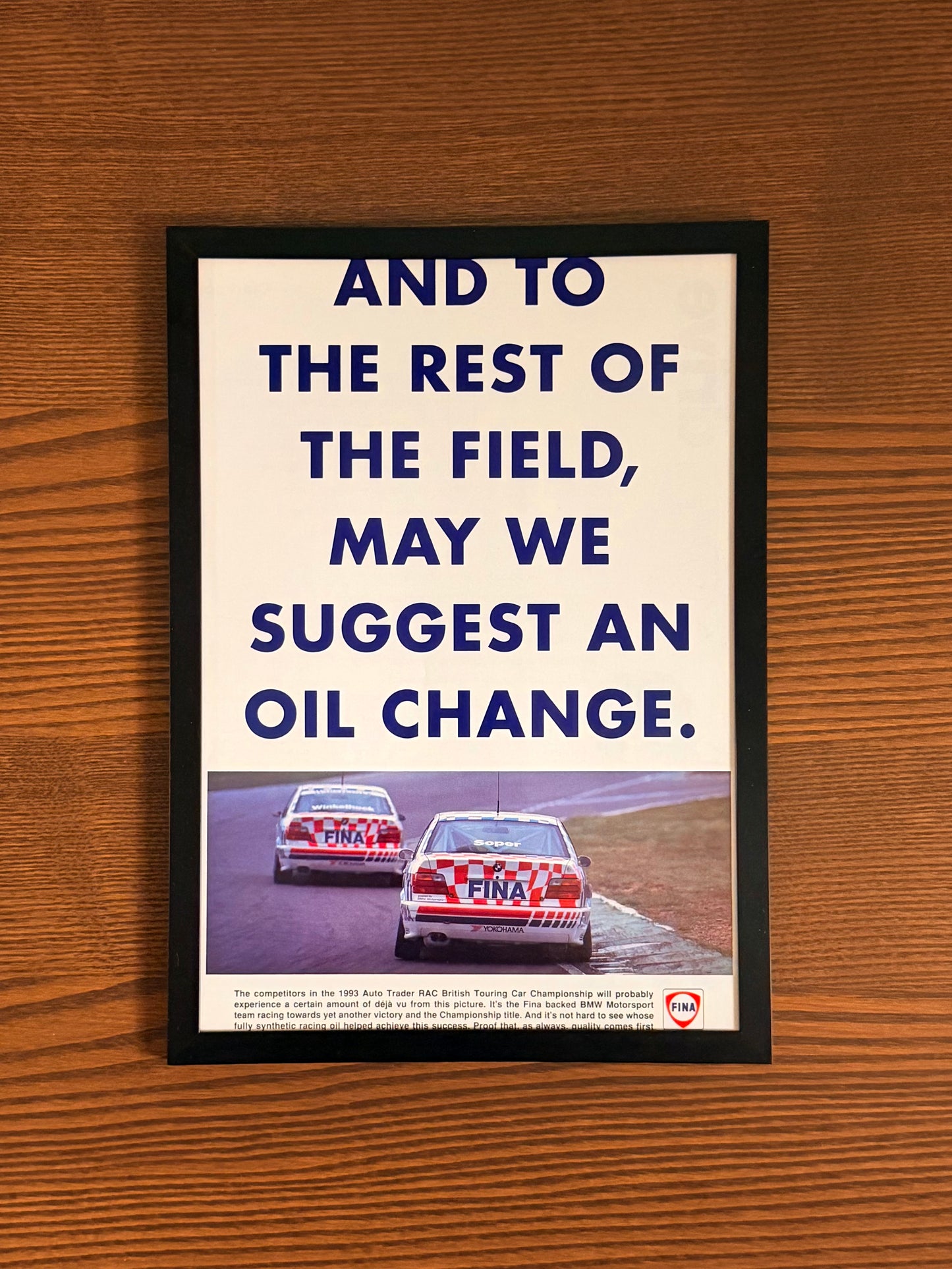 Original BMW E36 FINA Advert - 1980s