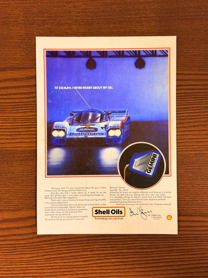 Original Porshe 956 Rothmans Le Mans Advert - 1980s